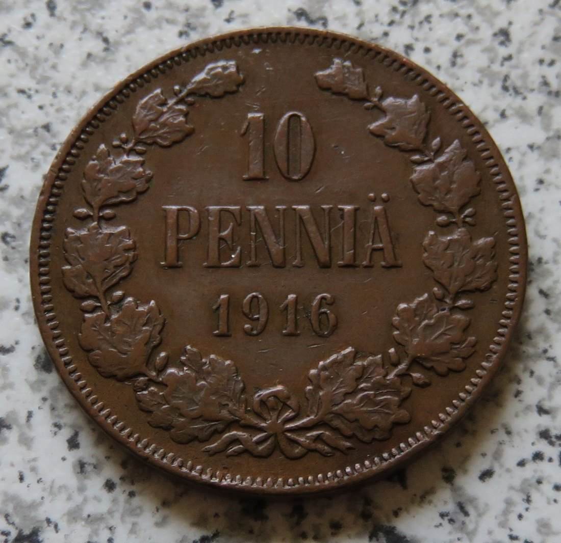  Finnland 10 Penniä 1916   