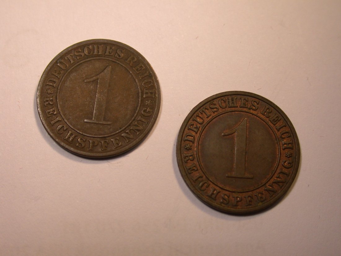  J25  Weimar  2 Reichspfennig 1934 A und E  2 Münzen in ss oder besser Originalbilder   