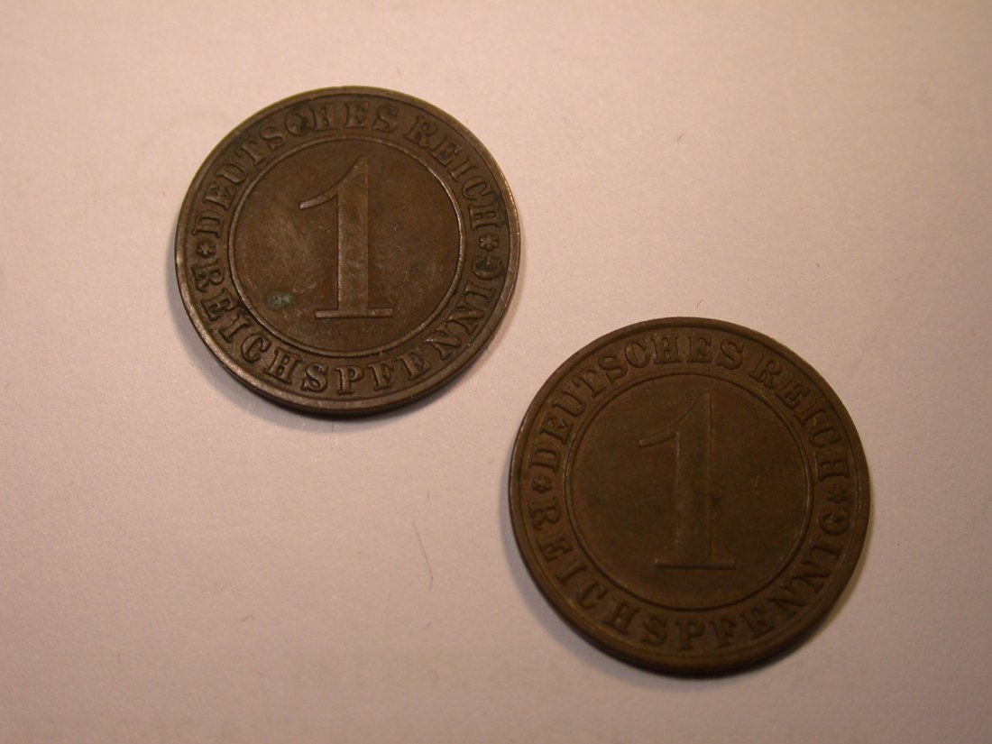  J25  Weimar  2 Reichspfennig 1935 A und G  2 Münzen in ss oder besser Originalbilder   