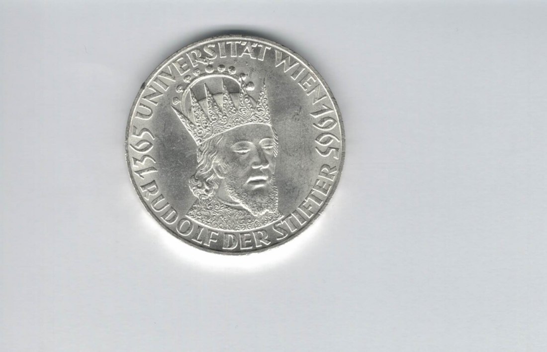  50 Schilling 1965 Universität Wien 600 J.Rudolf Stifter 18g fein Österreich Spittalgold9800 (4584/4)   