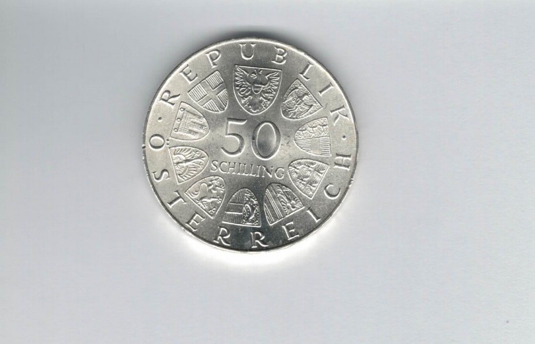  50 Schilling 1973 Theodor Körner 2. Republik Ag 18g fein Österreich Spittalgold9800 (4584/15)   