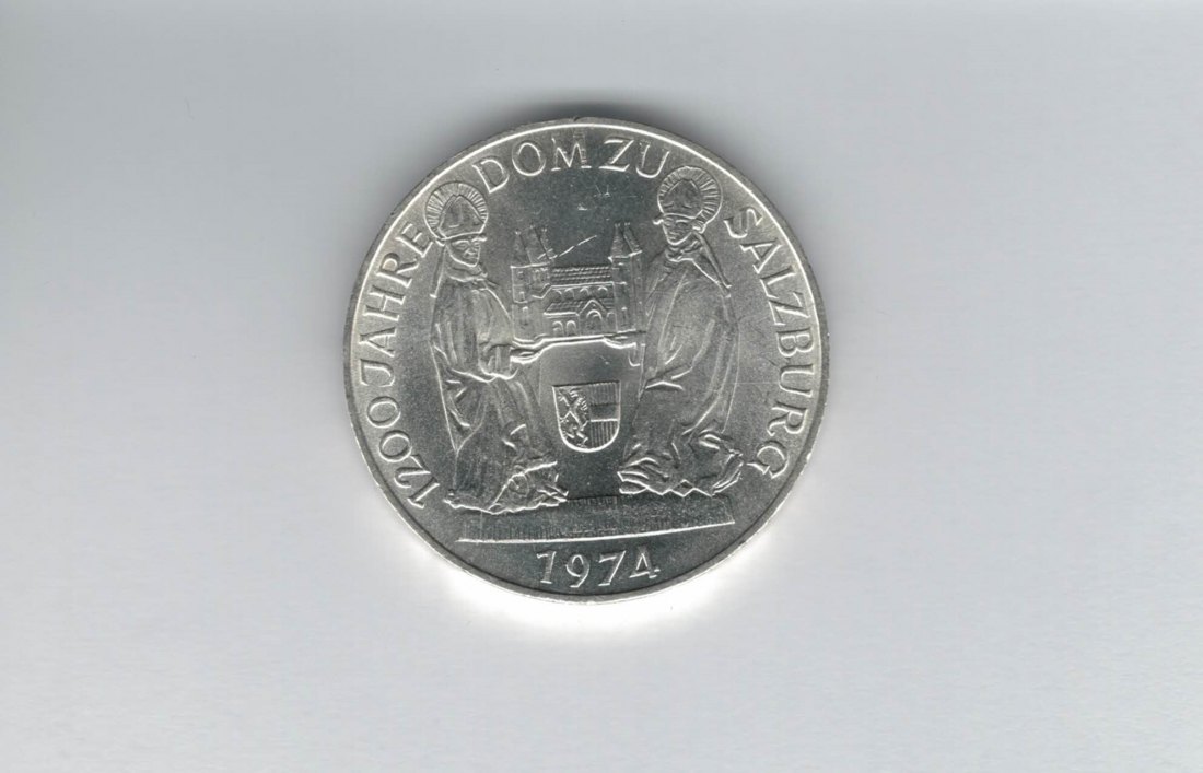  50 Schilling 1974 1200 Jahre Dom zu Salzburg Ag 12,8g fein Österreich Spittalgold9800 (4504/3)   
