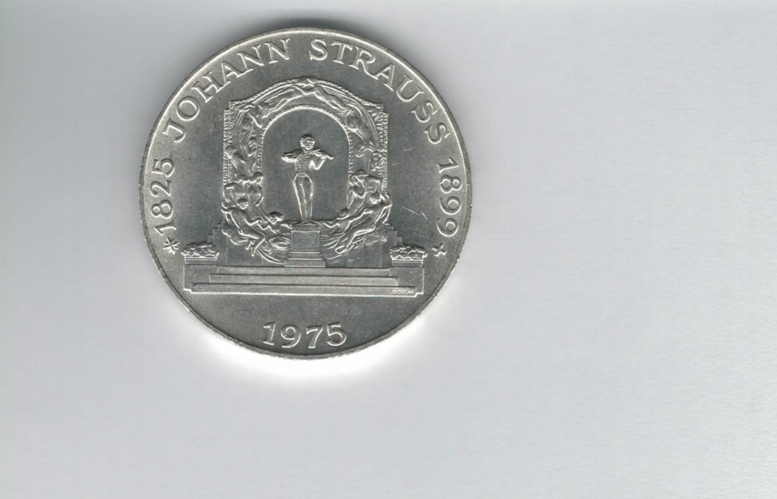  100 Schilling 1975 Johann Strauss silber 15,36g fein Österreich Spittalgold9800 (01914/2)   