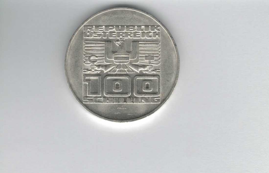  100 Schilling 1975 20 Jahre Staatsvertrag silber Österreich 2. Republik (01914/3)   