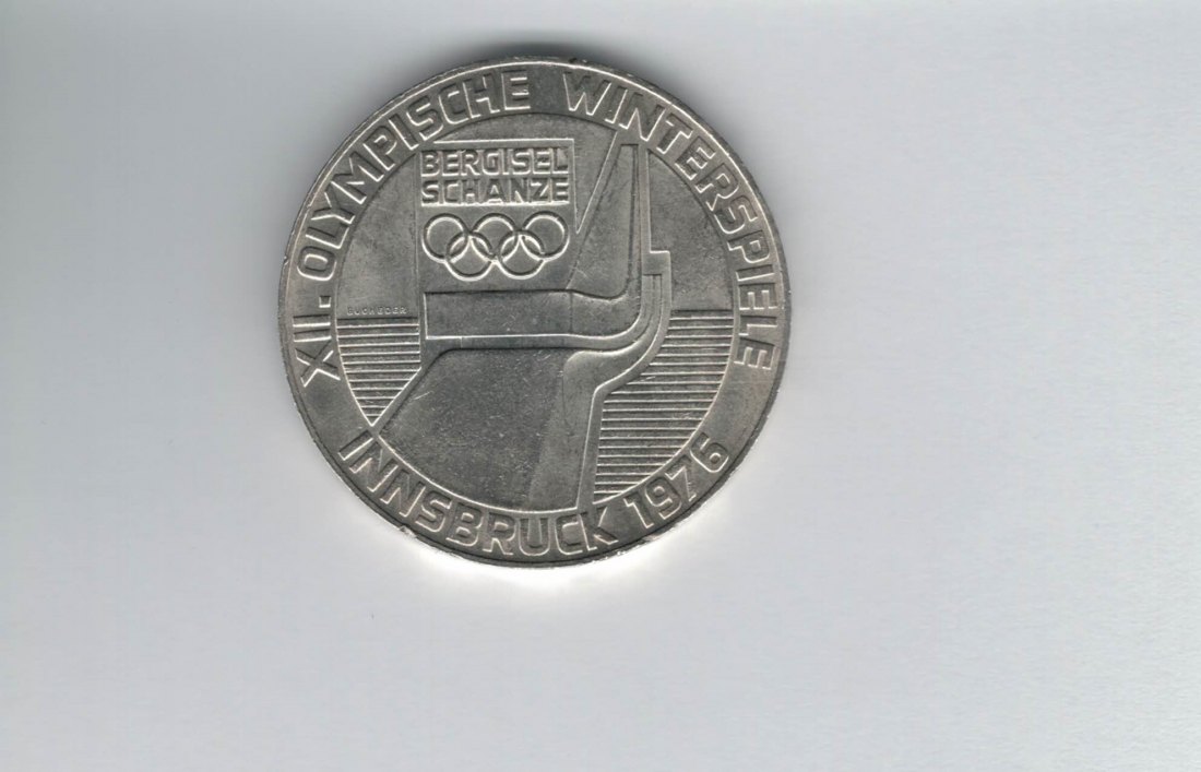  100 Schilling 1976 Berg Isel Schanze Innsbruck Hall Winterspiele Ag 15,36g fein Österreich (01914/10   