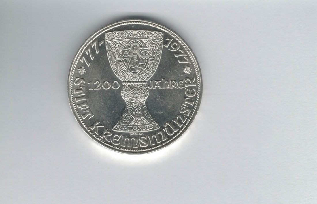  100 Schilling 1977 Stift Kremsmünster 1200 Jahre Tassilokelch Ag Österreich 2.Rep (01914/14)   