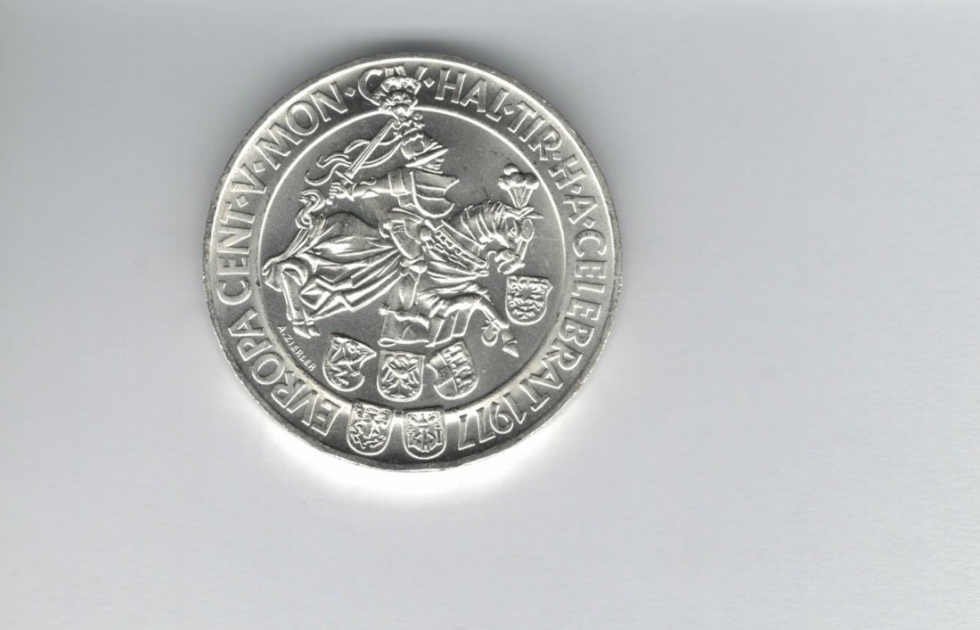  100 Schilling 1977 500 Jahre Münzstätte Hall/Tirol 15,36g fei Ag Österreich Spittalgold9800 01914/16   