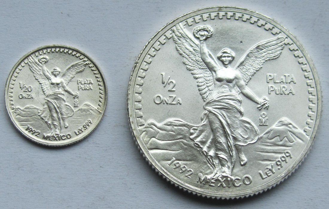 Mexiko: 1/20 + 1/2 Unze Libertad 1992   