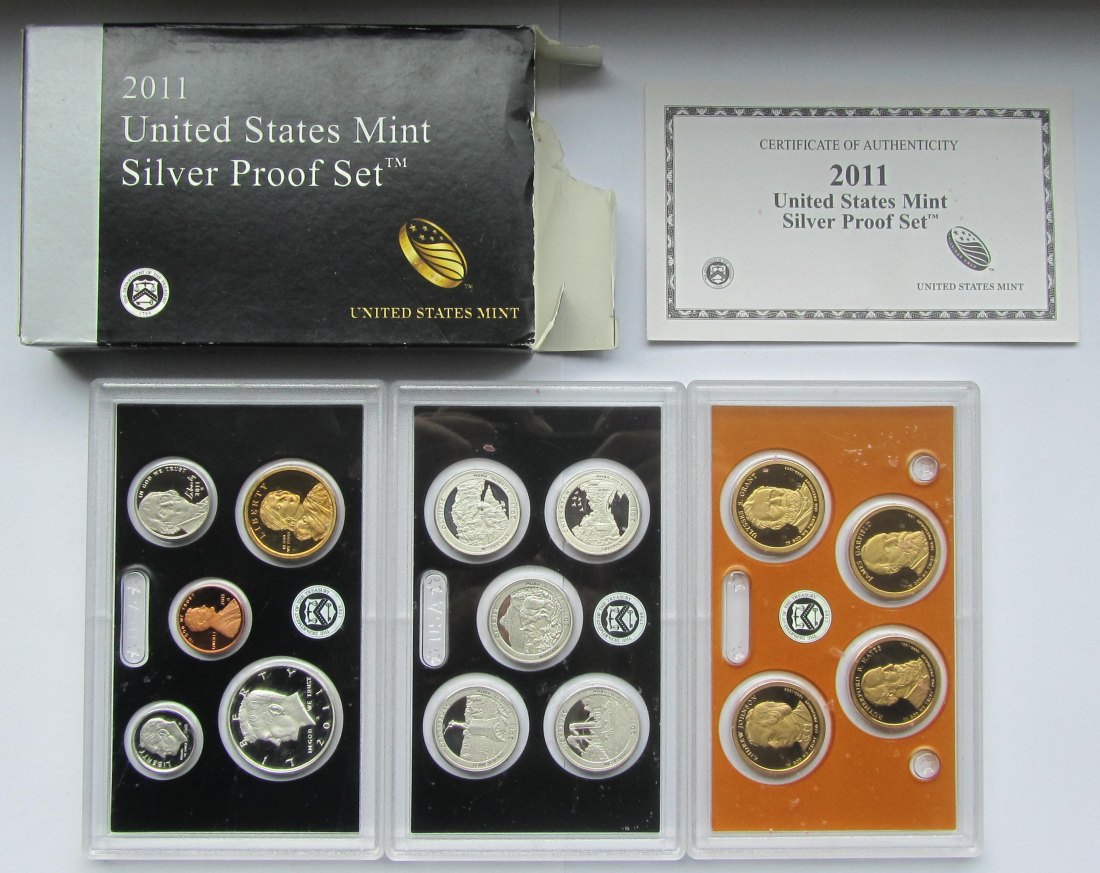  USA Vereinigte Staaten: Silver Proof Set 2011, enthält 41,6 g Feinsilber   