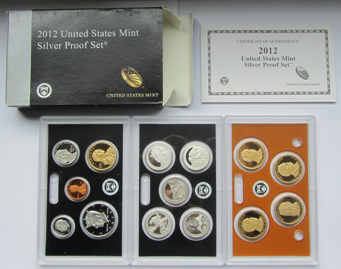  USA Vereinigte Staaten: Silver Proof Set 2012, enthält 41,6 g Feinsilber   
