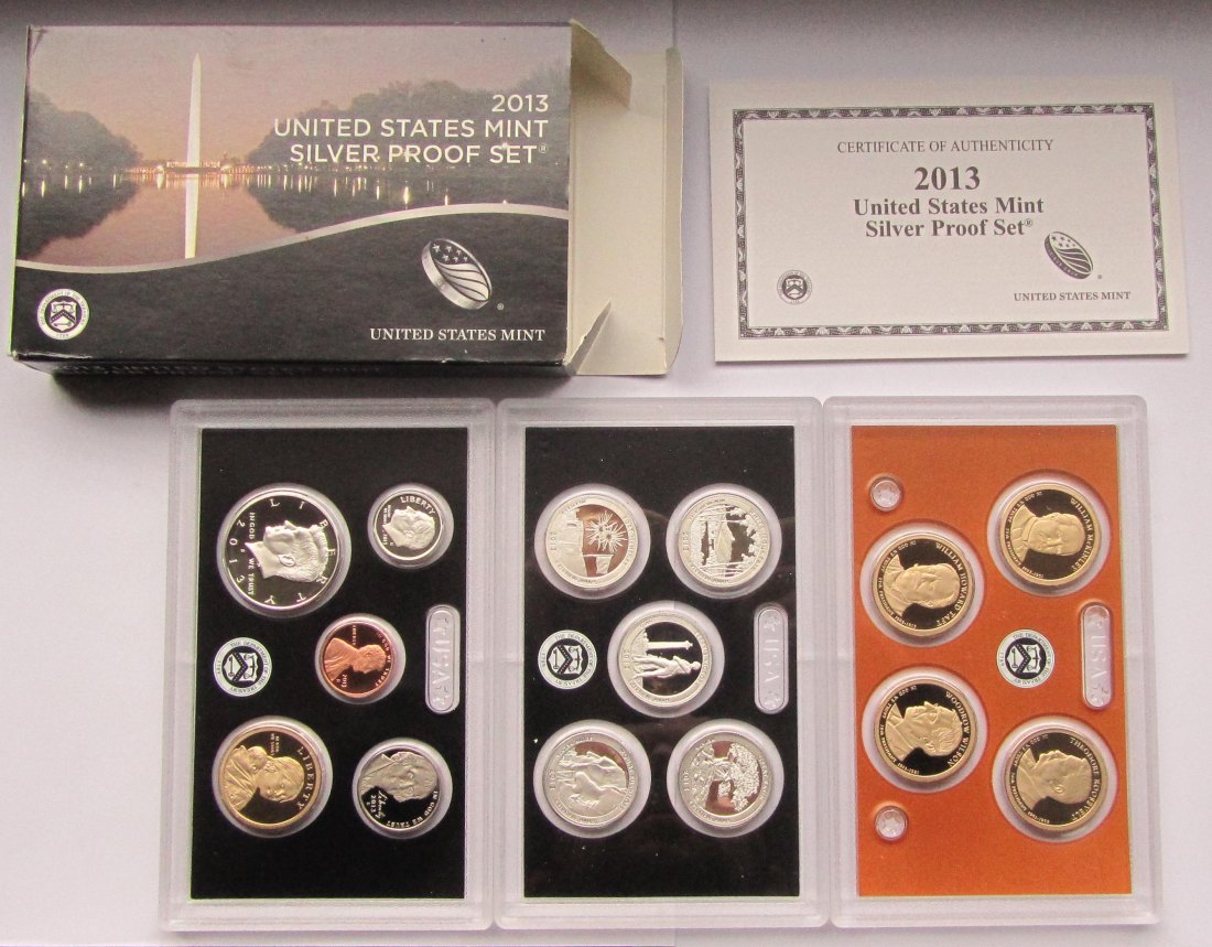  USA Vereinigte Staaten: Silver Proof Set 2013, enthält 41,6 g Feinsilber   