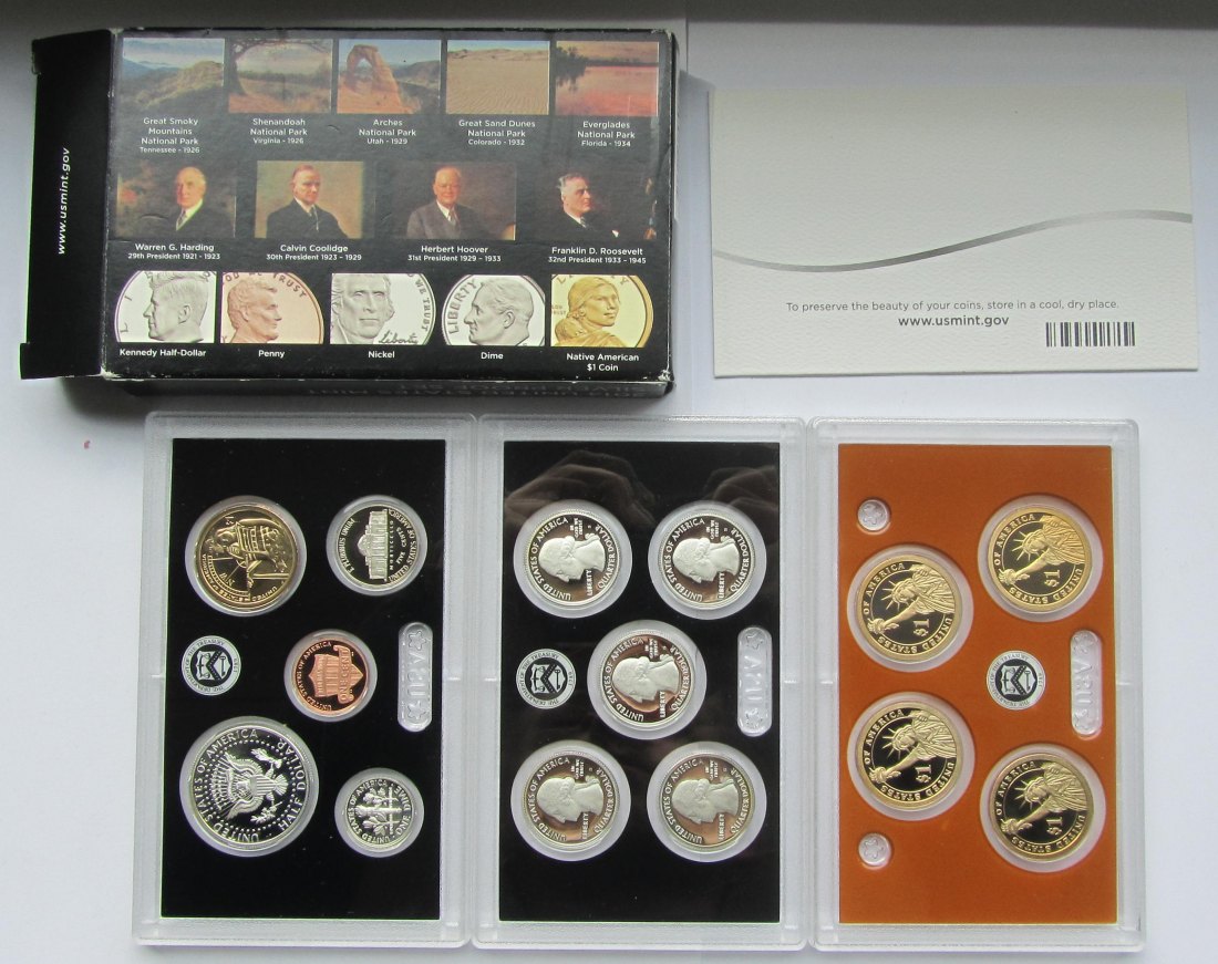  USA Vereinigte Staaten: Silver Proof Set 2014, enthält 41,6 g Feinsilber   
