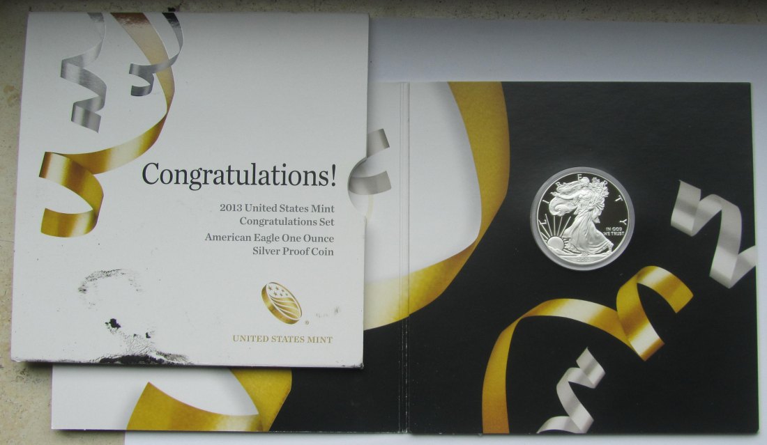  USA Vereinigte Staaten: Silberunze American Eagle 2013 in PP/Proof   