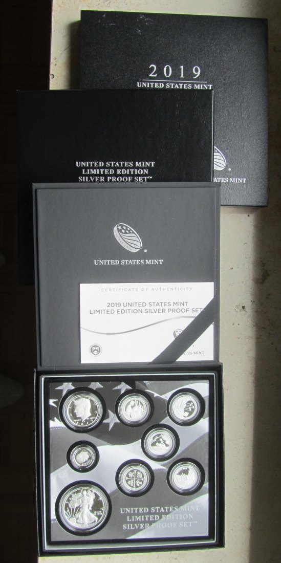  USA Vereinigte Staaten: Silver Proof Set 2019, enthält 72,7 g Feinsilber   