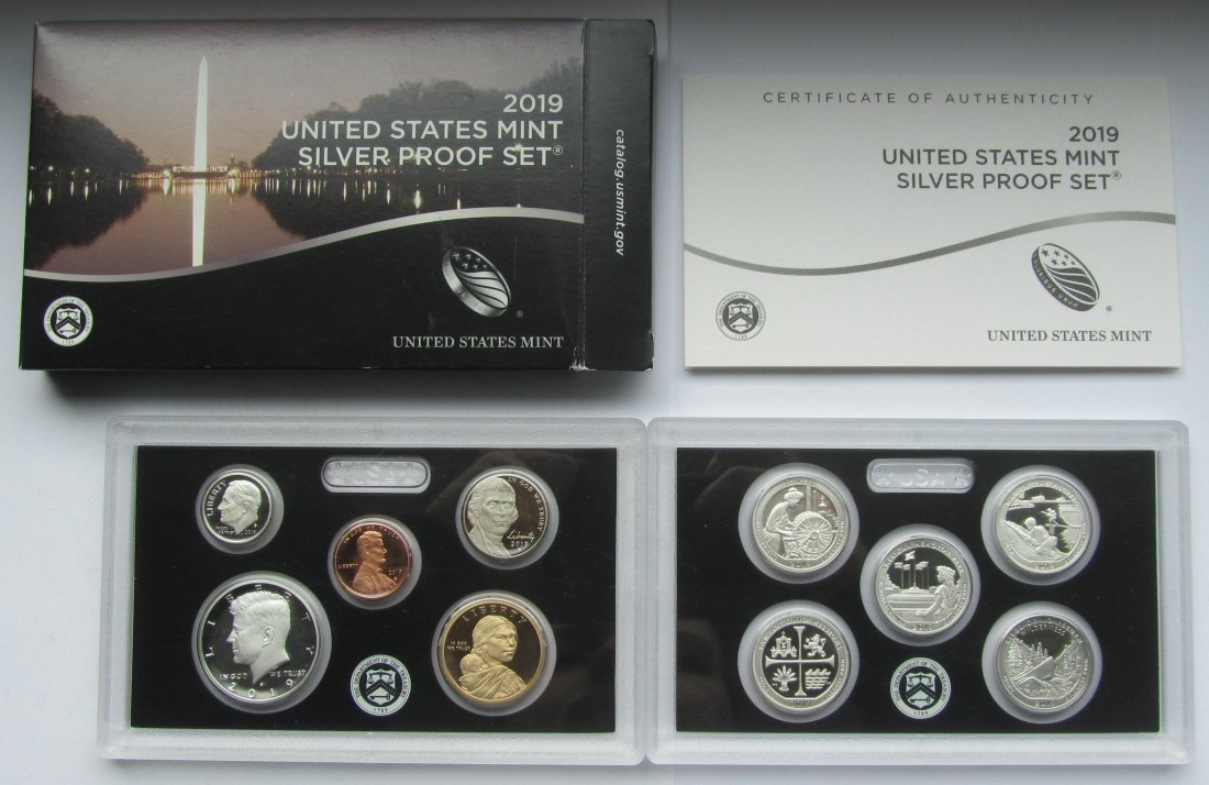  USA Vereinigte Staaten: Silver Proof Set 2019, enthält 41,6 g Feinsilber   