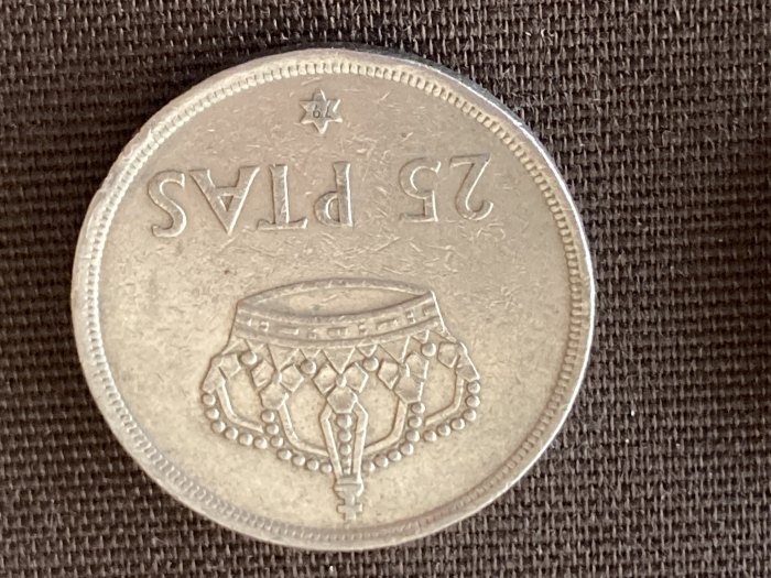 Münze Umlaufmünze Spanien 25 Pesetas 1975 im Stern 79