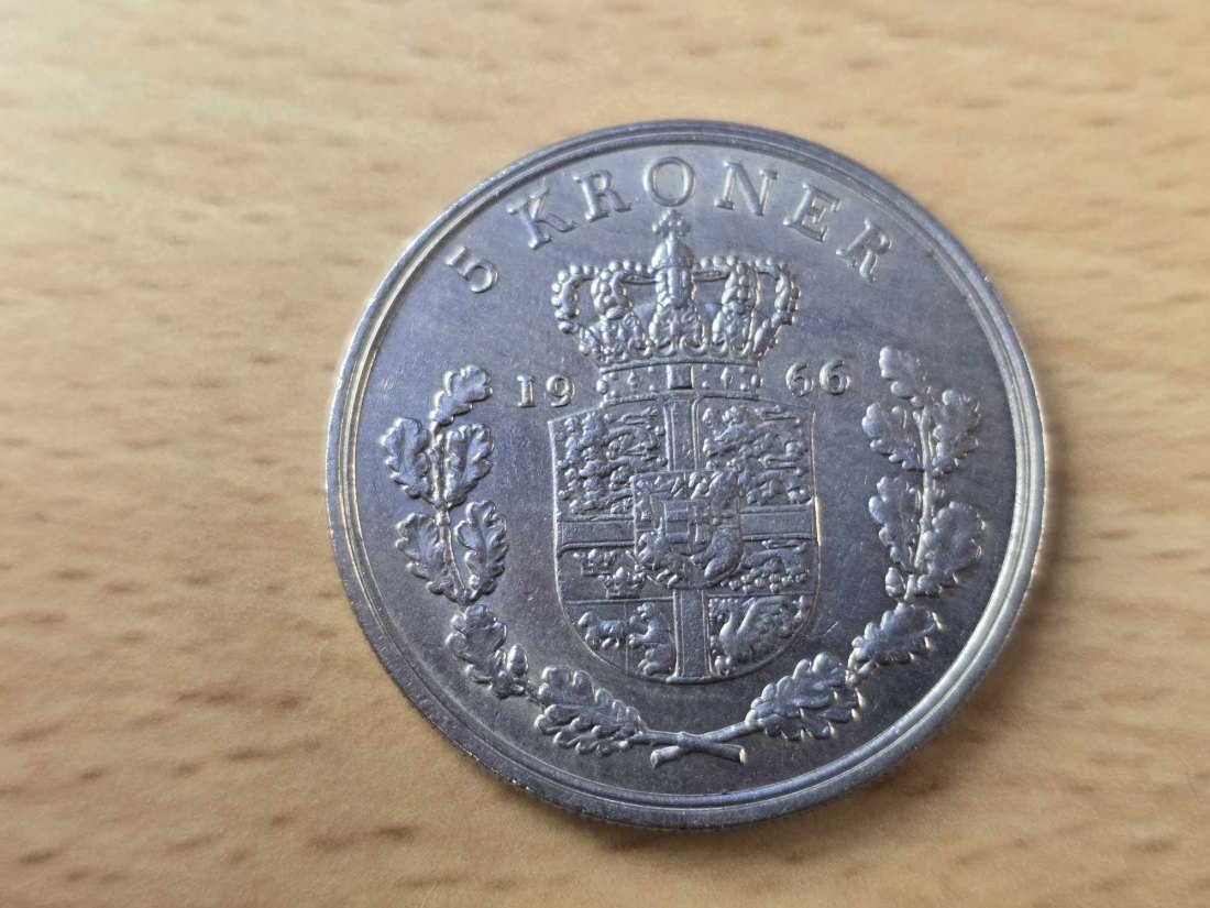  Dänemark 5 Kronen 1966 Umlauf   