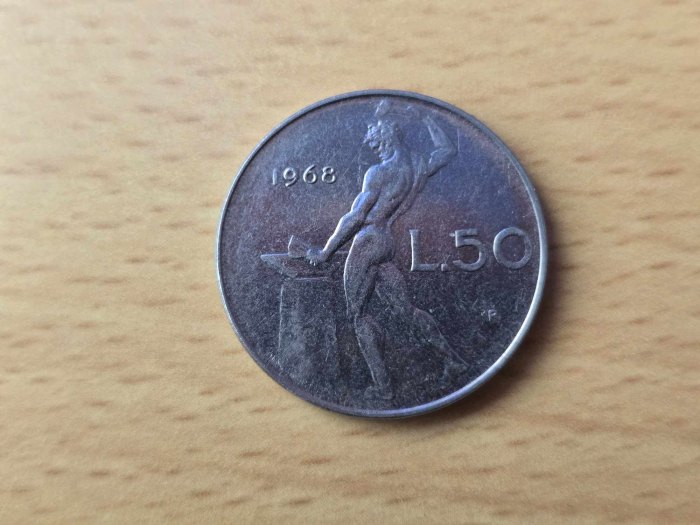  Italien 50 Lire 1968 VZ   