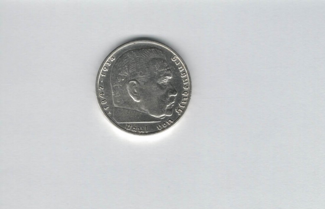  2 Mark 1939 A Paul von Hindenburg Reichsmark Ag 5g fein H´Kreuz Deutschland Spittalgold9800 (4976)   