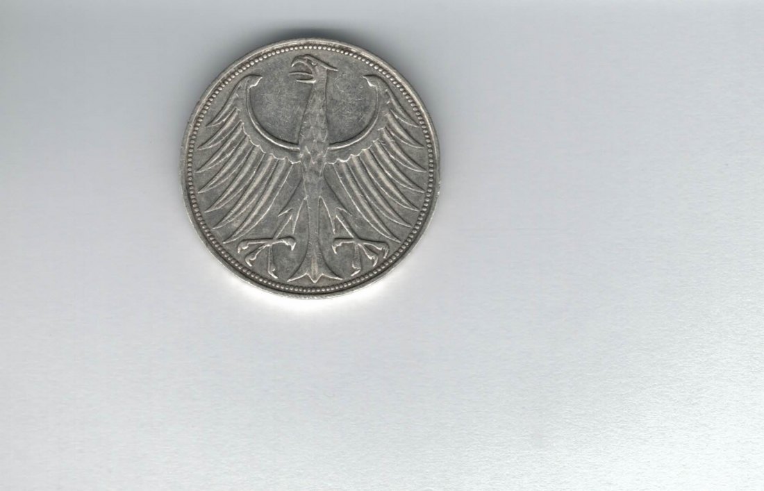  5 Mark 1956 D silber 7g fein BRD Deutschland Spittalgold9800 (4601   