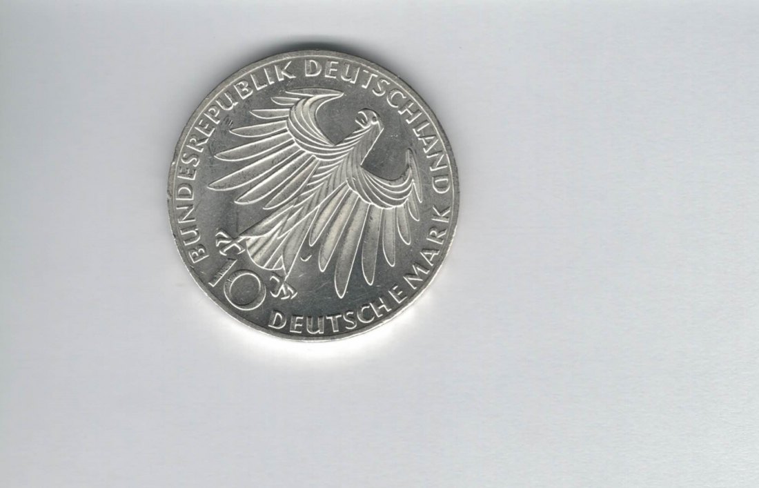  10 Mark 1972 J SportlerIn 9,68g fein silber BRD Deutschland Spittalgold9800 (04603   