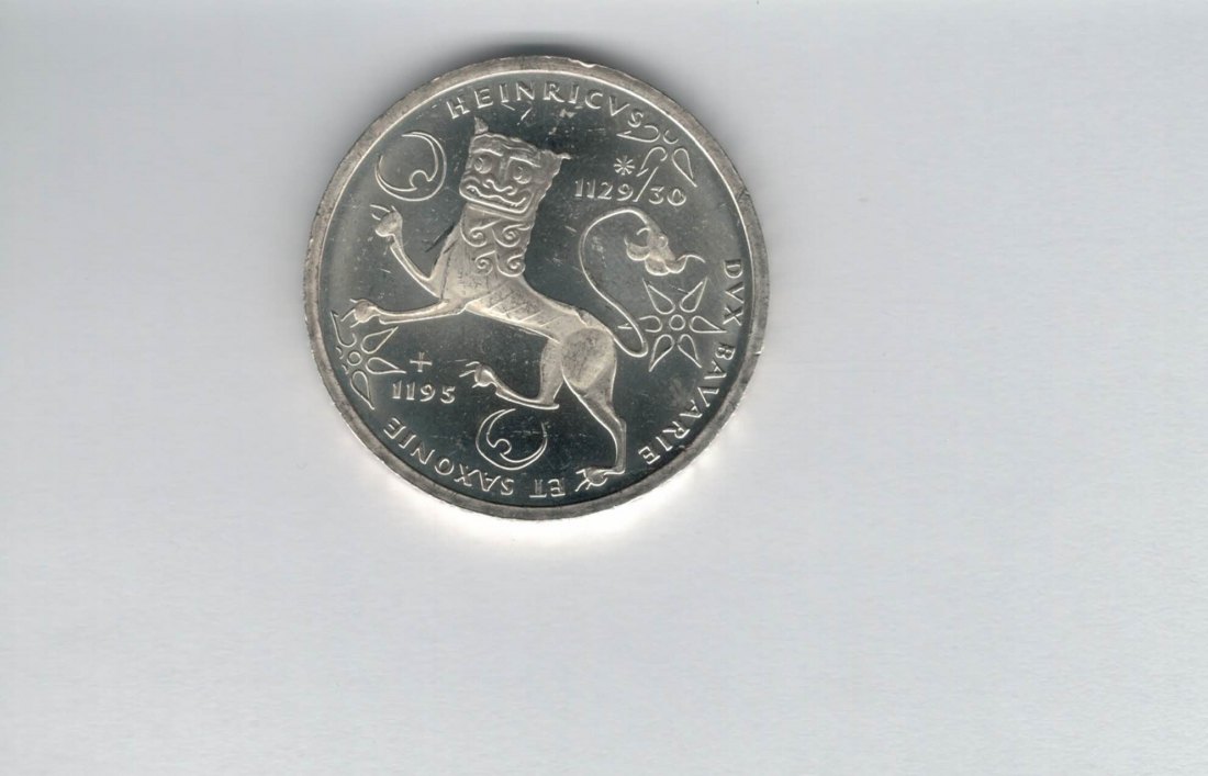  10 Mark 1995 F Heinrich der Löwe 9,68g fein silber BRD Deutschland Spittalgold9800 (04603   