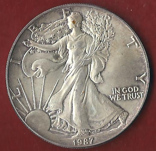  USA 1 D.Silver Eagle 1987 1 OZ Feinsilber Münzankauf Koblenz Frank Maurer AK 95   