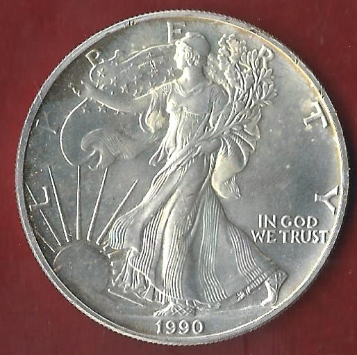  USA 1 D.Silver Eagle 1990 1 OZ Feinsilber Münzankauf Koblenz Frank Maurer AK 96   