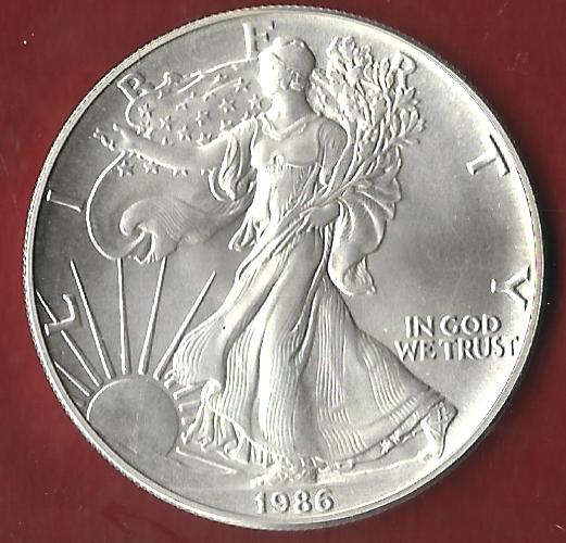  USA 1 D.Silver Eagle 1986 1 OZ Feinsilber Münzankauf Koblenz Frank Maurer AK 98   