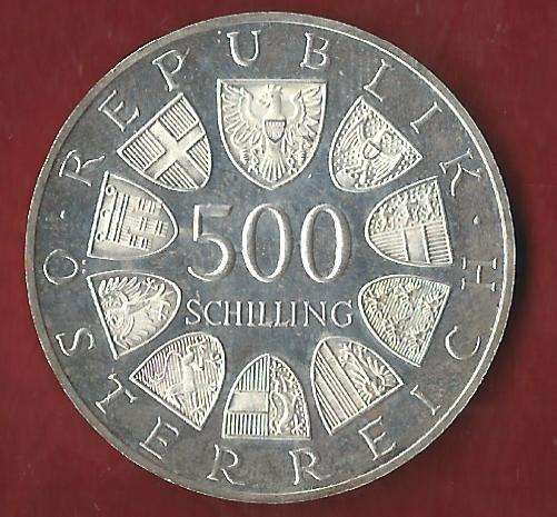  Österreich 500 Schilling 1987  35 Euro Nennwert Münzankauf Koblenz Frank Maurer AK208   
