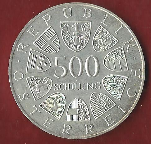  Österreich 500 Schilling 1986  35 Euro Nennwert Münzankauf Koblenz Frank Maurer AK211   