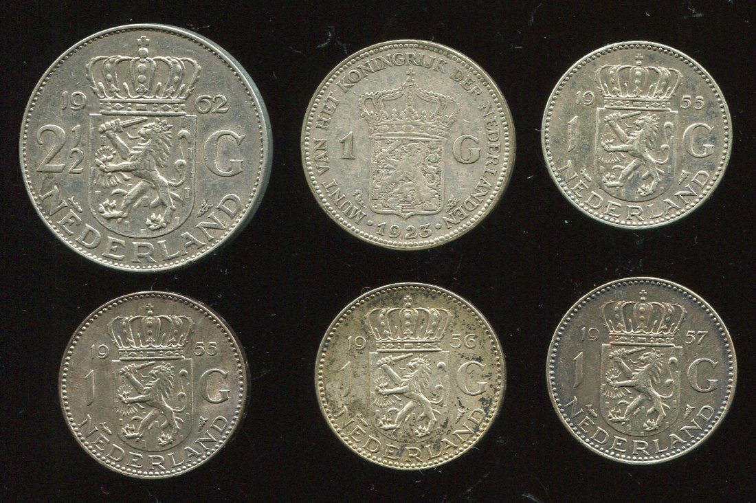  Niederlande 6 Silbermünzen   