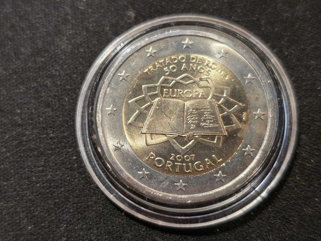  Portugal 2 Euro Sondermünze 2007 - Römischer Staatsvertrag STG   
