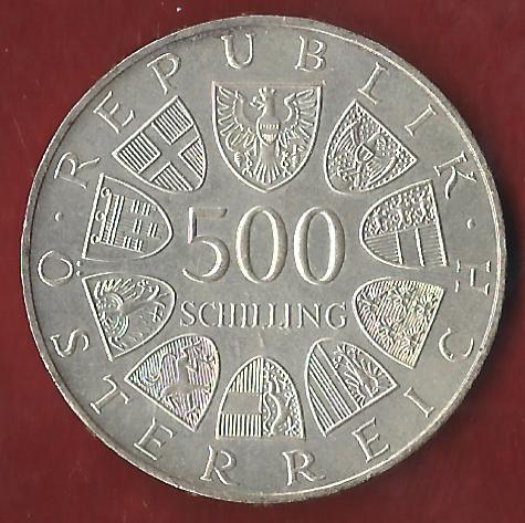  Österreich 500 Schilling 1988  35 Euro Nennwert Münzankauf Koblenz Frank Maurer AK214   