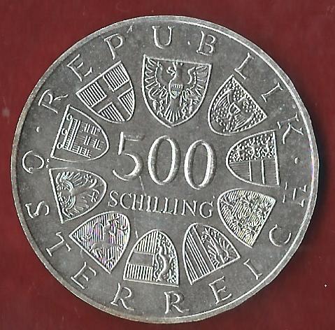  Österreich 500 Schilling 1986  35 Euro Nennwert Münzankauf Koblenz Frank Maurer AK215   
