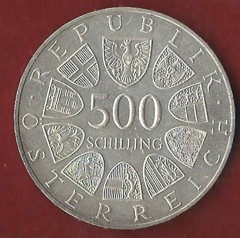  Österreich 500 Schilling 1988  35 Euro Nennwert Münzankauf Koblenz Frank Maurer AK218   