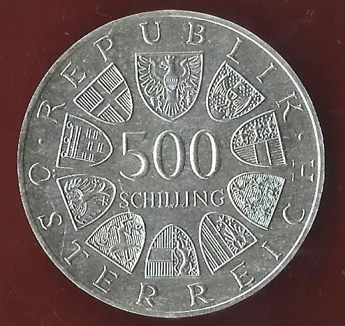  Österreich 500 Schilling 1986  35 Euro Nennwert Münzankauf Koblenz Frank Maurer AK219   