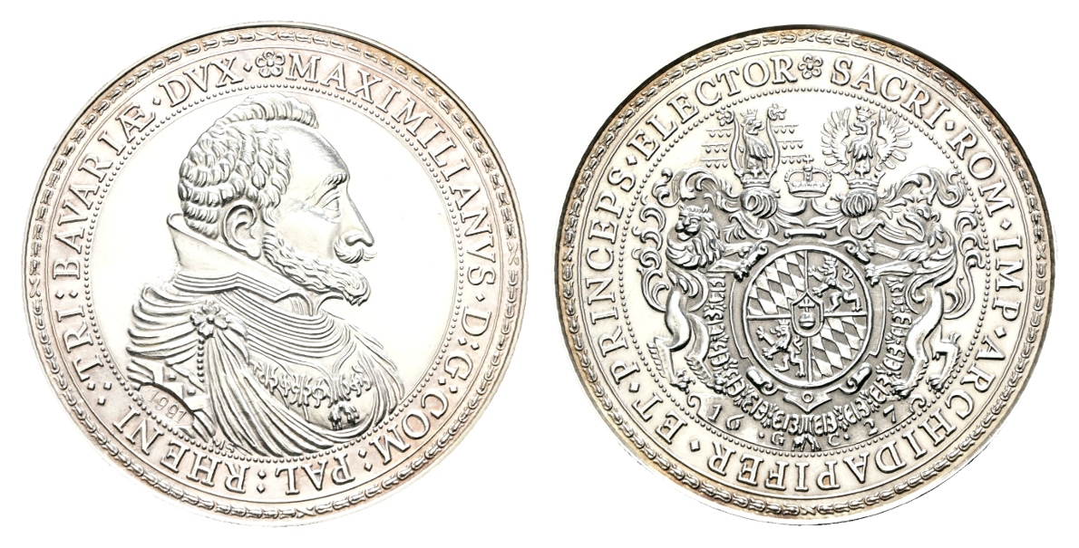  Taler 1627; Maximilian v. Bayern; **NACHPRÄGUNG**; Ag; 24,93 g, Ø 40,1 mm   