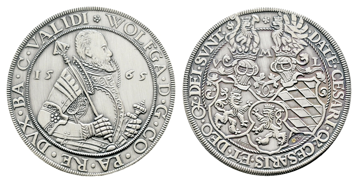  Taler 1565; Wolfgang; **NACHPRÄGUNG**; Ag; 27,46 g, Ø 43,3 mm   