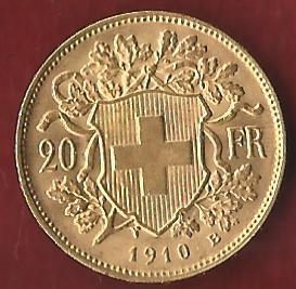  Schweiz 20 Franken 1910 B prägefrisch Münzankauf Koblenz Frank Maurer AK 223   