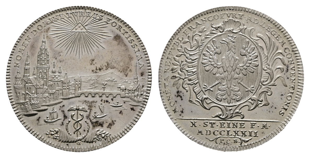  Konventionstaler 1772; Frankfurt am Main; **NACHPRÄGUNG**; Ag; 23,5 g, Ø 41,0 mm   