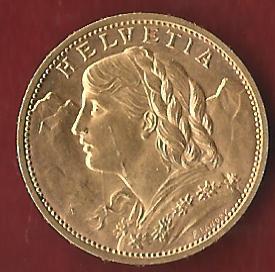  Schweiz 20 Franken 1912 B prägefrisch Münzankauf Koblenz Frank Maurer AK 224   