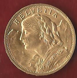  Schweiz 20 Franken 1910 B prägefrisch Münzankauf Koblenz Frank Maurer AK 225   