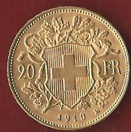  Schweiz 20 Franken 1910 B prägefrisch Münzankauf Koblenz Frank Maurer AK 225   