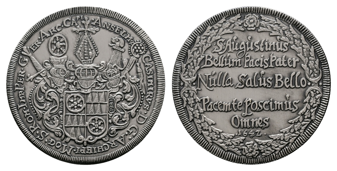  Taler 1642; Mainz; Anselm Casimir Wambold of Umstadt; **NACHPRÄGUNG**; Ag; 28,58 g, Ø 43,2 mm   