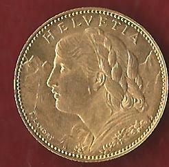  Schweiz 10 Franken 1922 B prägefrisch Münzankauf Koblenz Frank Maurer AK 231   