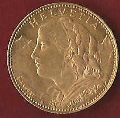 Schweiz 10 Franken 1922 B prägefrisch Münzankauf Koblenz Frank Maurer AK 232   