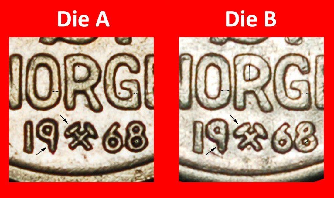  Ⰶ HONIGBIENE (1958-1973):NORWEGEN★10 OERE 1968 2 ENTDECKUNG! OLAV V. 1957-1991★OHNE VORBEHALT!   