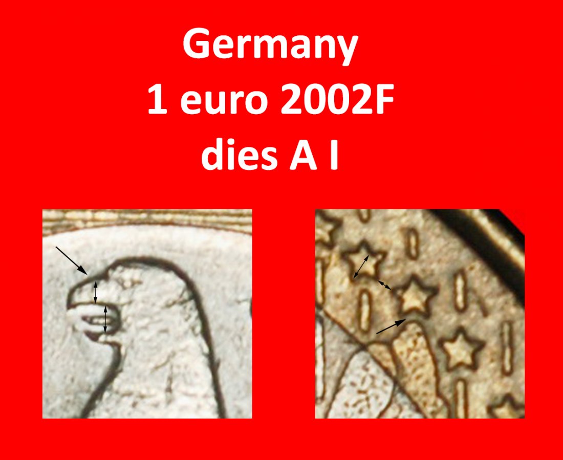 Ⰶ PHALLIC TYPE 2002-2006: GERMANY ★ 1 EURO 2002F DIES A+I BADEN-WUERTTEMBERG★LOW START ★ NO RESERVE!