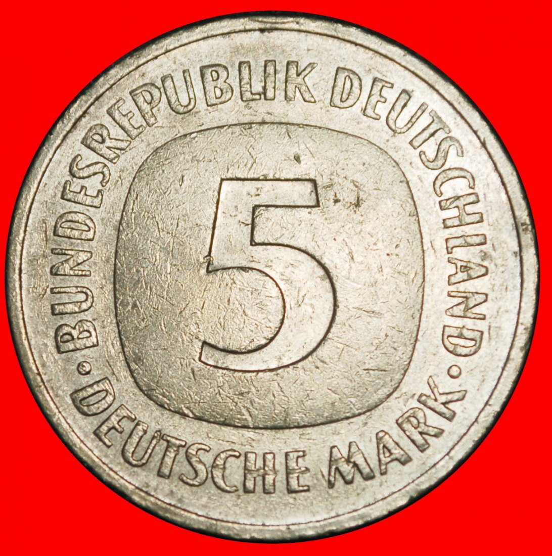 Ⰶ NOT COMMUNIST TYPE (1975-2001): GERMANY ★ 5 MARKS 1986J TV I+A+rJ! HAMBURG★LOW START ★ NO RESERVE!